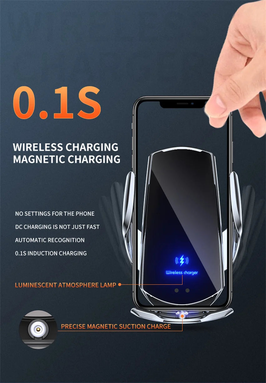30W Car Wireless Charger Magnetic Automatic Car Mount Phone Holder Mobile Phone Accessrios Infrared Induction Fast Charging