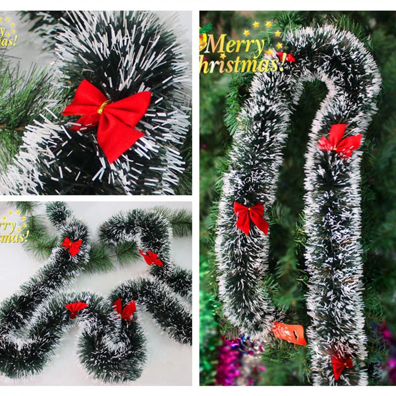 2M Christmas Wreath Wall Door Decor Ribbon Bowknot Xmas Wreaths 2025 New Year Party Home  Decorations Christmas Tree Ornaments