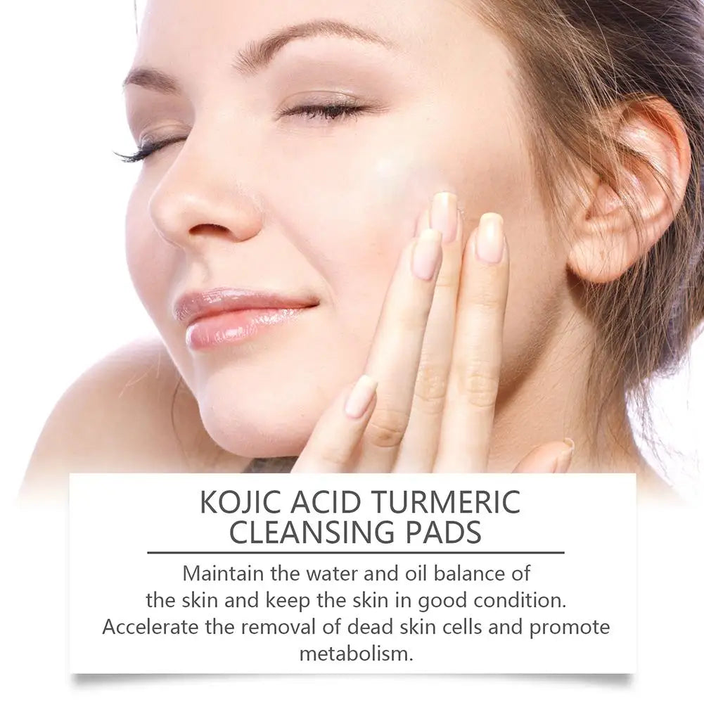 40pcs Turmeric Kojic Acid Cleansing Pads Exfoliating Pads Facial Sponges For Cleansing Exfoliating Daily Cleaning Skin Care Gift