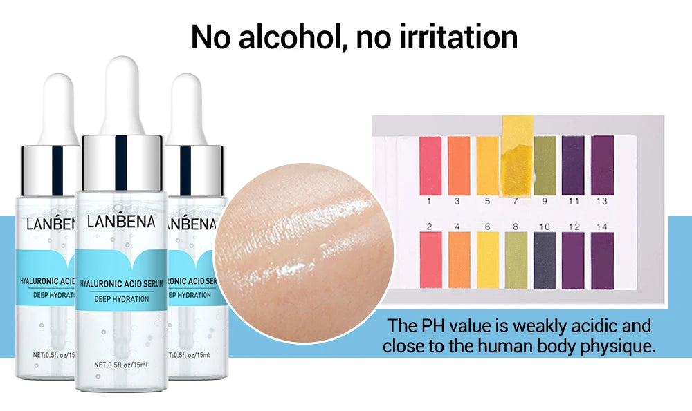 LANBENA 15ml Hyaluronic Acid Face Serum Deep Hydration Moisturizing Essence Skin Tightening Anti Aging Whitening Moisturizer