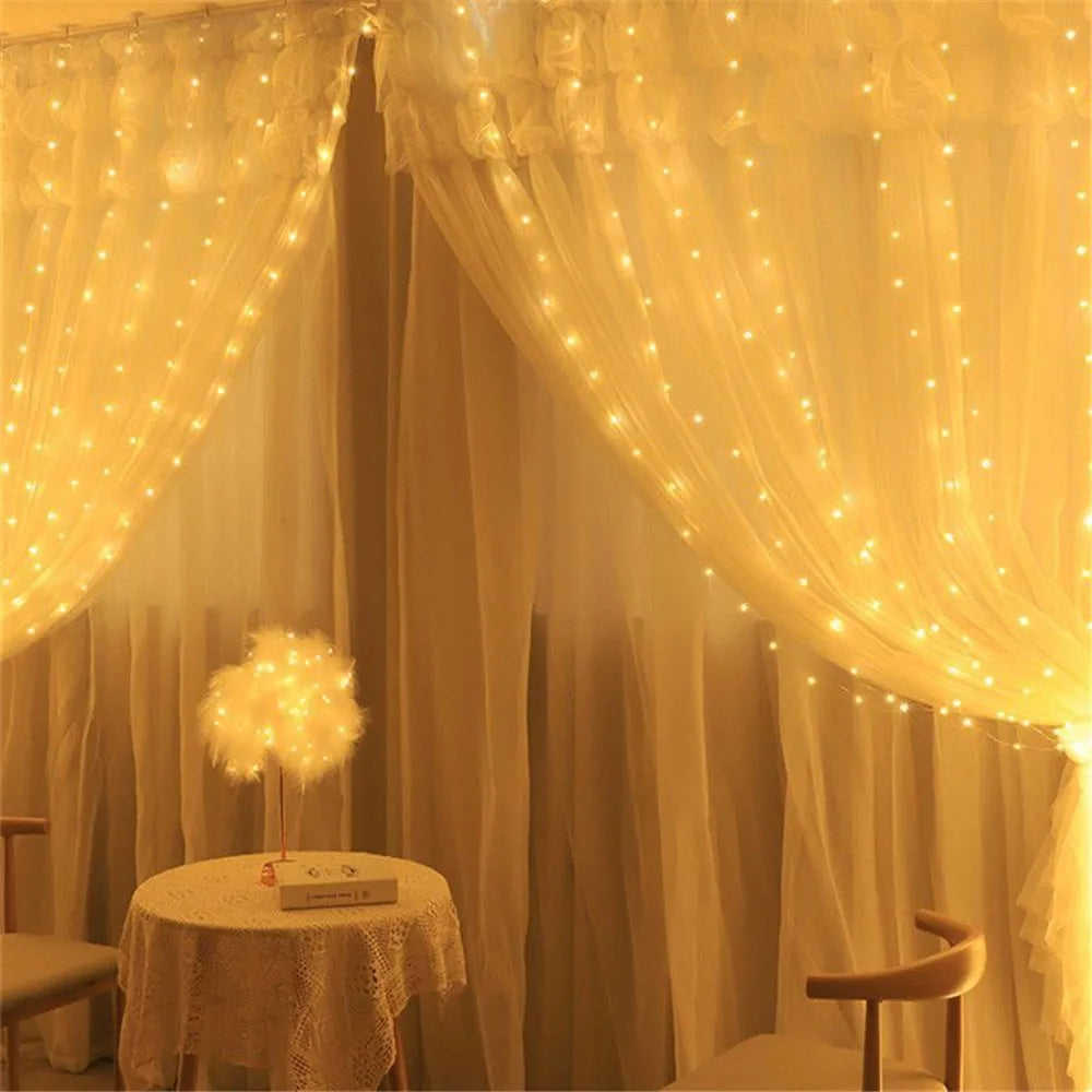 USB RGB Garland Curtain Festoon LED Lights Fairy Light Ramadan Christmas Tree Decoration 2024 Bedroom Room Decor Aesthetic