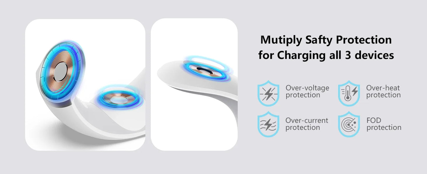 MagSafe Wireless Charger Air Pods Apple Watch Moon Phone Holder Night Light RGB Bedroom Office Home For iPhone Samsung iWatch