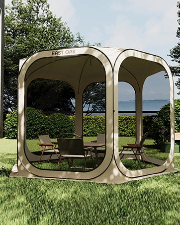 Screen House Tent Pop-Up, Portable Screen Room Canopy Instant Screen Tent 10 x 10 FT with Carry Bag for Patio, Backyard, Deck