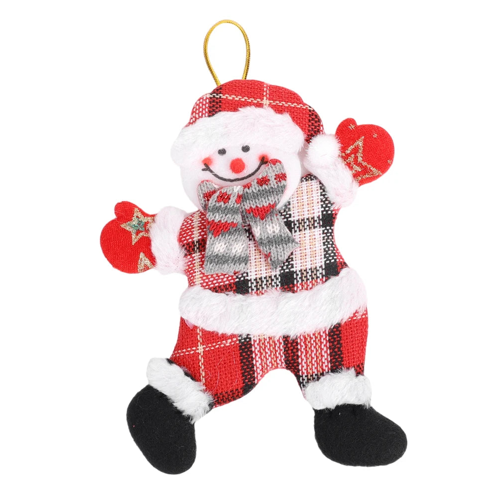 12/1Pcs Christmas Plush Doll Ornaments Santa Claus Snowman Xmas Tree Hanging Pendants Home Xmas New Year Party Decorations Gifts