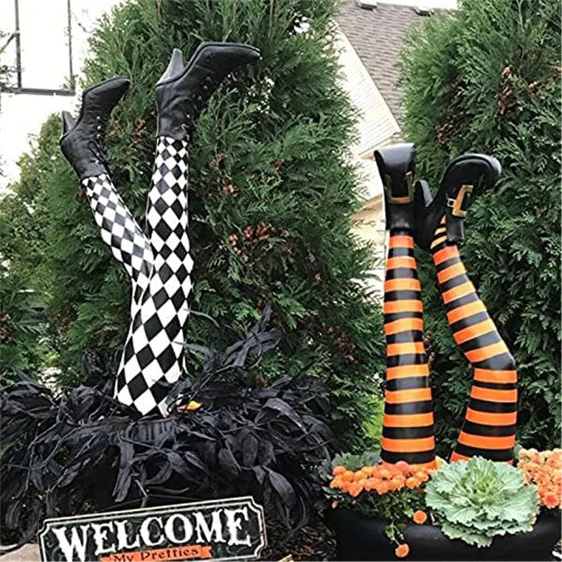 Halloween Witch Legs Halloween Decoration Wicked Novelty Witch Legs with Shoes For Home Yard Outdoor and Indoor Halloween Witch