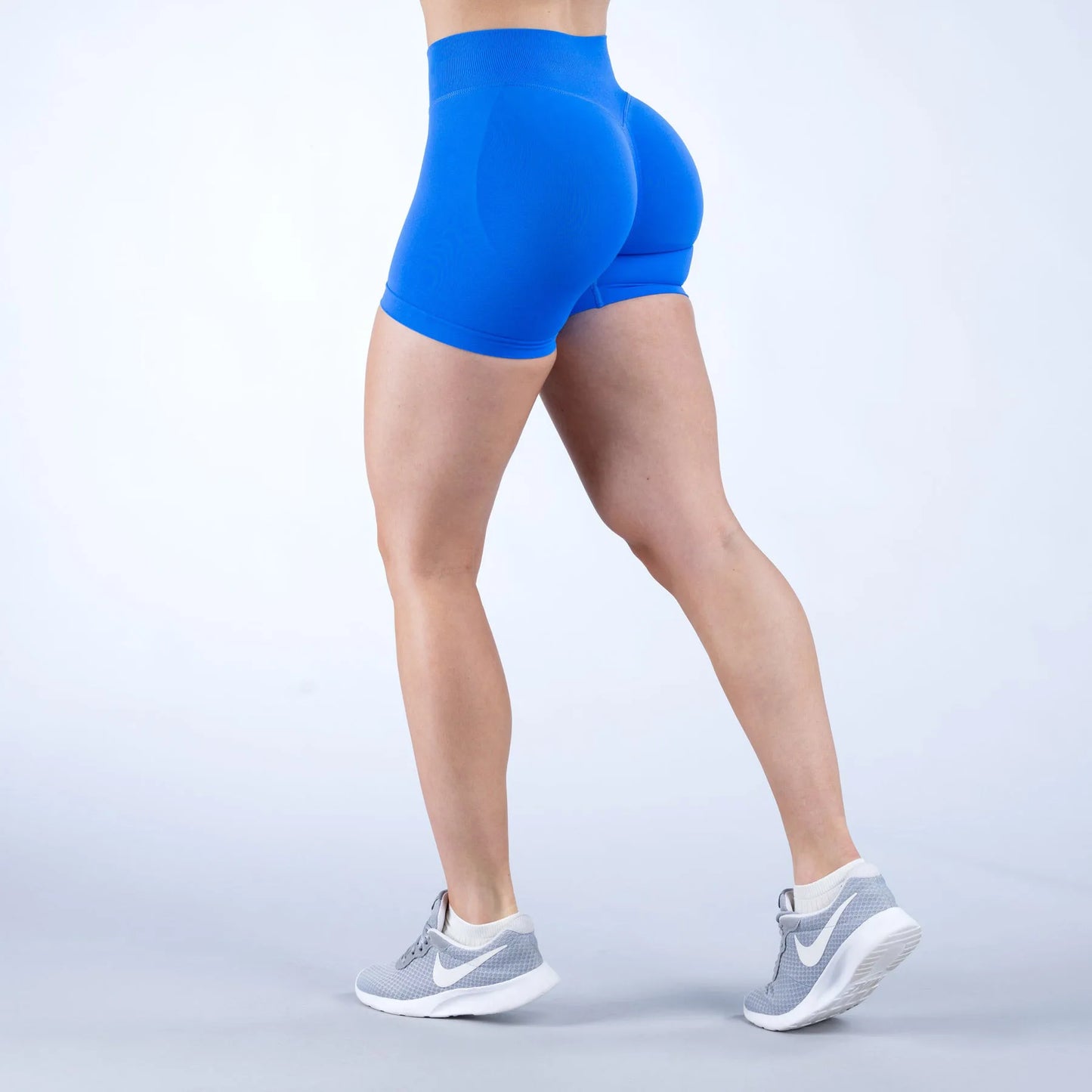 Dfyne Impact Shorts 4.5" Low Ribbed Band Yoga Shorts Flex Scrunch Bum Workout gym short Seamless yoga pants Skinny running short