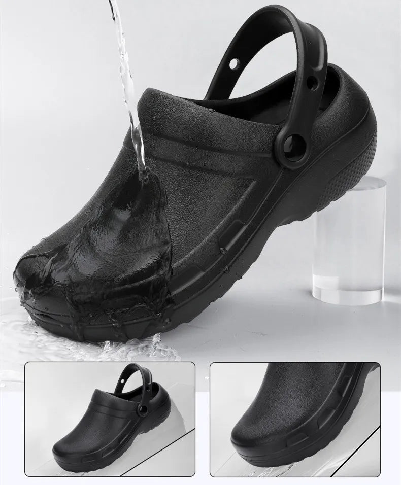 Summer Men Sandals Casual Slippers Waterproof Oilproof nurse Chef shoes Breathable Lightweight Garden Sandals Beach Aqua Shoes