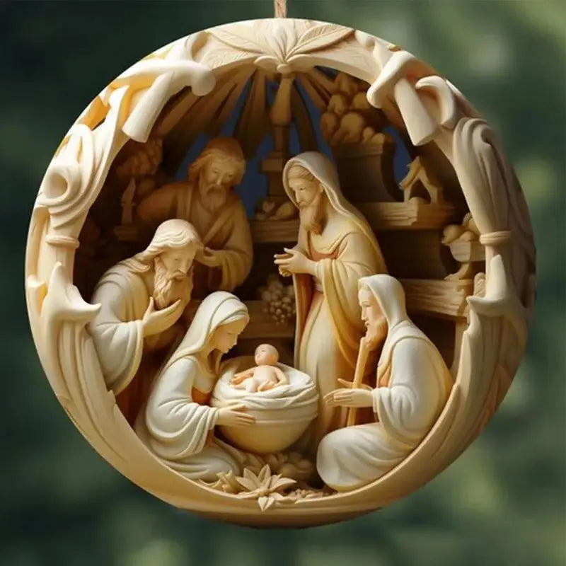 Nativity Keepsake Religious Ornament Creative Jesus Family Scene Christmas Ornament For Tree Decor Christian Hanging Pendent