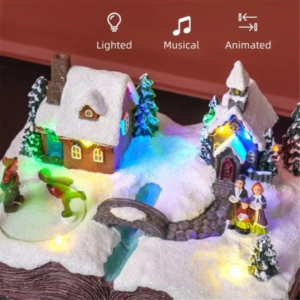 A biblical Christmas town with 10 built-in LED lights to create a romantic atmosphere that can loop eight different songs