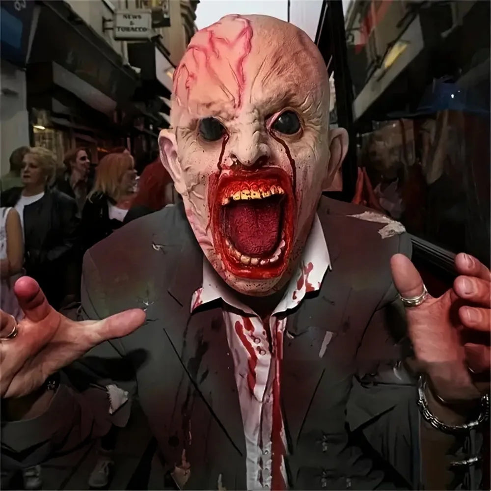 Halloween Bloody Zombie Horror Mask Prank Devil Monster Latex Masks Christmas Party Dress up Helmet Decor Gothic Cosplay Props