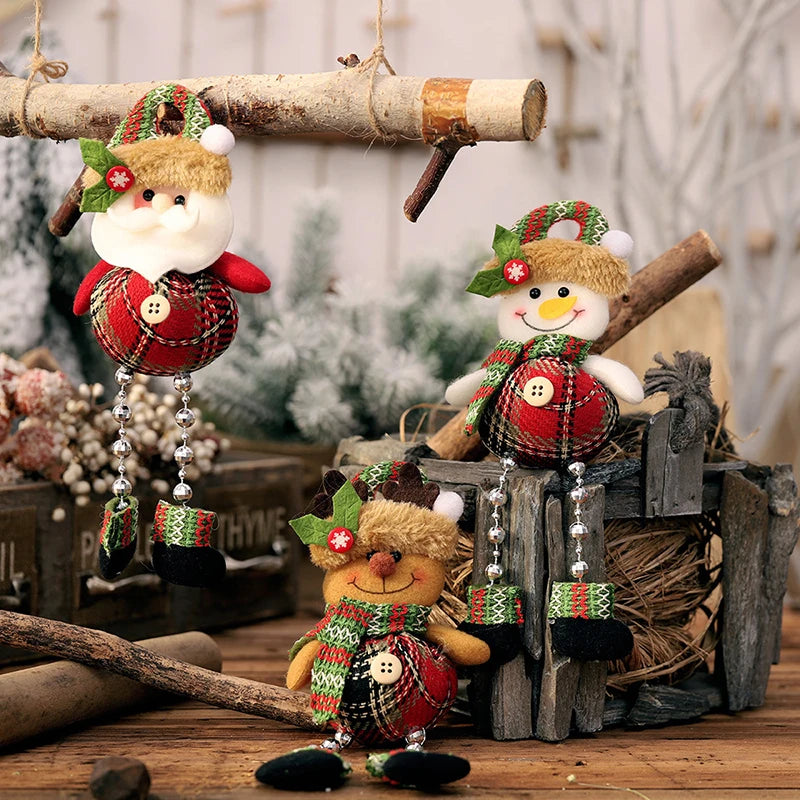 Santa Snowman Doll Chirstmas Decorations Pendant Cute Claus Elk Doll Christmas Ornaments Xmas Navidad Gifts Happy New Year 2025