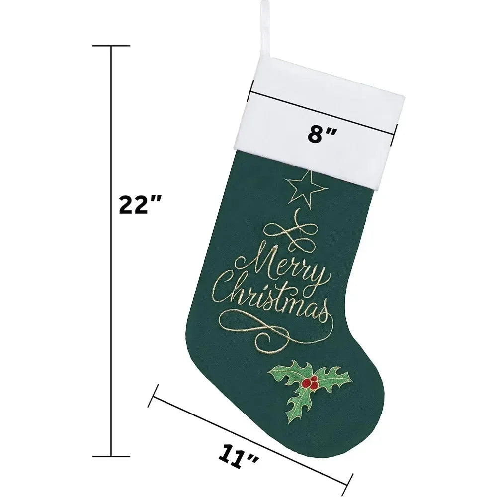 Christmas Stockings 6 Pack for Family 22Large Quilted Lining Embroidery Classic Luxury Velvet Large Hanging Ornament Decorations