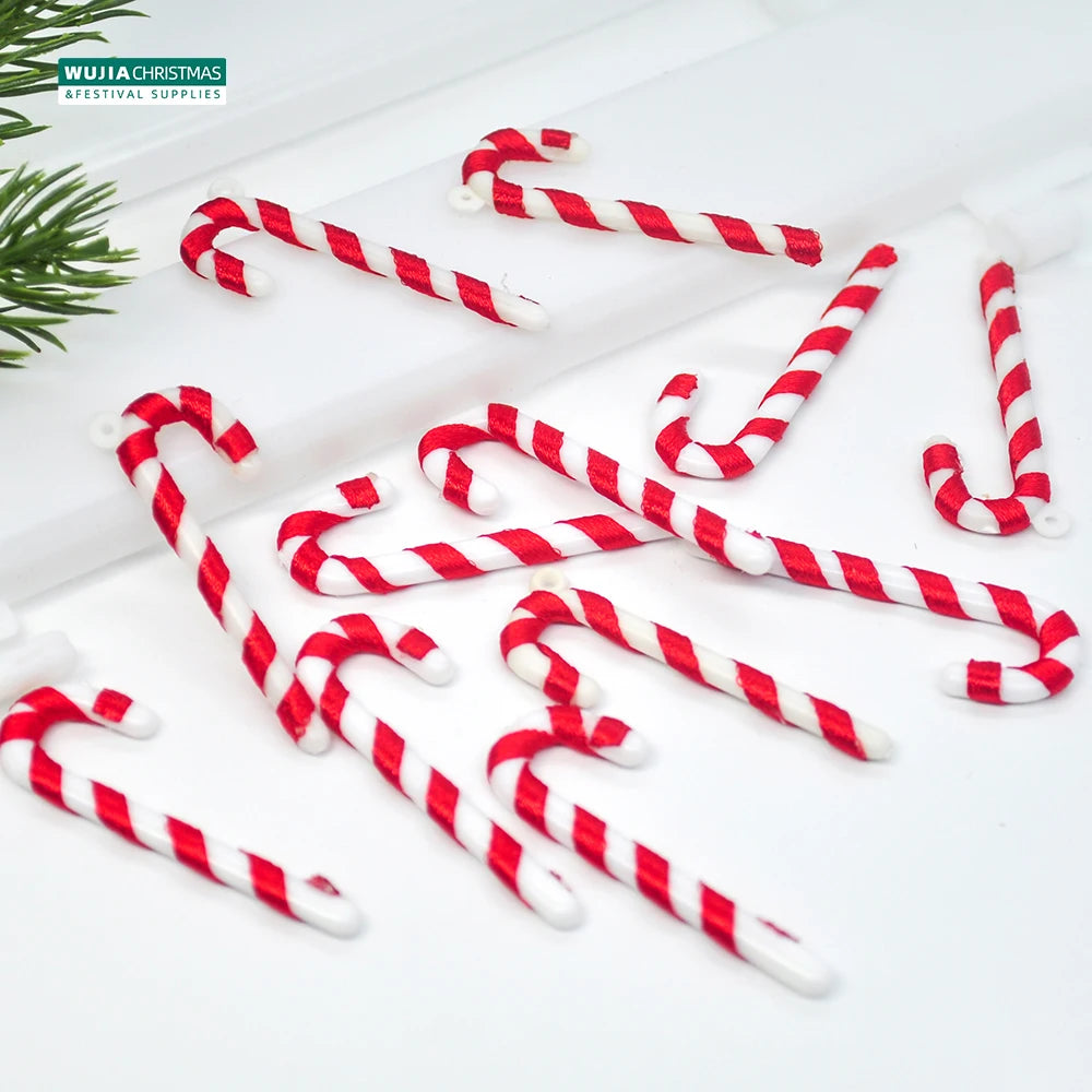 24PCS Christmas Lollipop Pendants Candy Cane Xmas Tree Hanging Ornaments for Christmas Decoration Holiday Party New Year Navidad