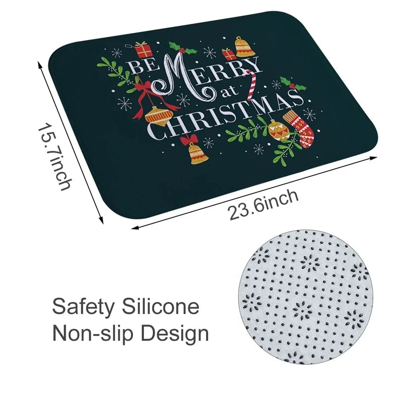 Christmas Door Mat Santa Claus Carpet Marry Christmas Decorations For Home 2024 Xmas Ornament Gifts Navidad Natal New Year 2025