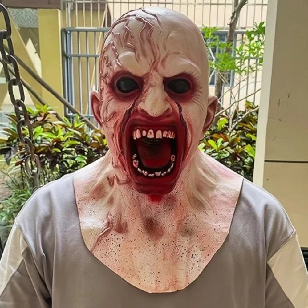 Halloween Bloody Zombie Horror Mask Prank Devil Monster Latex Masks Christmas Party Dress up Helmet Decor Gothic Cosplay Props