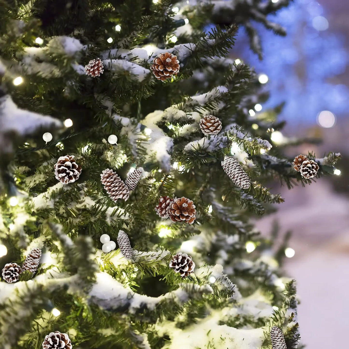 Christmas Pine Cones Berry Set Snow Pinecones Pendant Ornament for DIY Crafts Home Decorations Xmas Tree Hanging Gift Party Supp