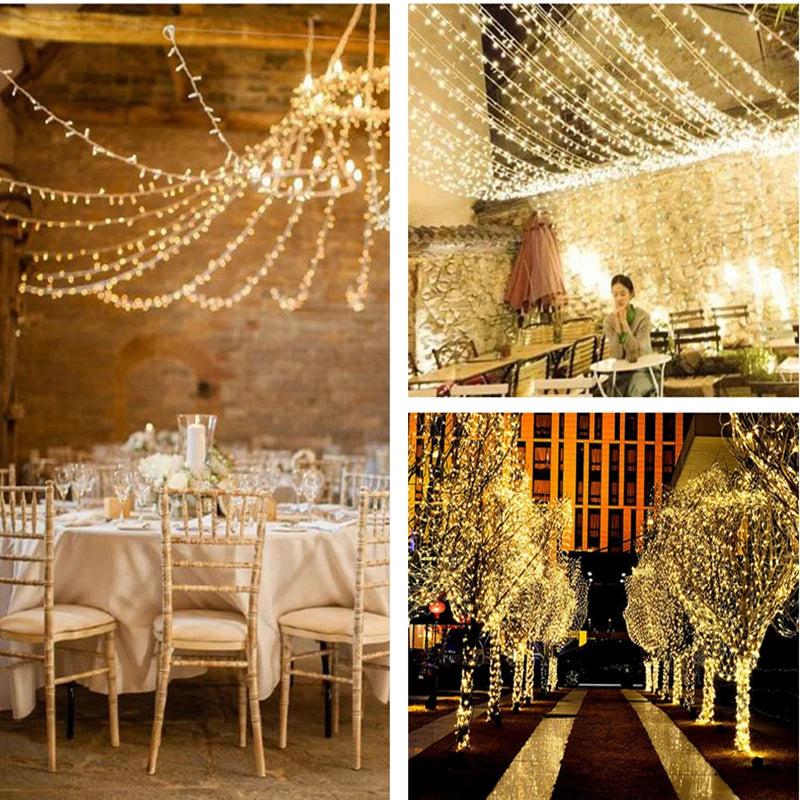 2M-100M Fairy Lights Led String Garland Christmas Light Waterproof Outdoor Indoor For Tree Street Wedding Party 2024 Decoration