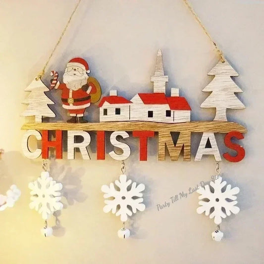 Christmas Decorative Door Hanger Wooden Pendant Christmas Gift Christmas Home Decoration New Year Naviidad Door Pendants