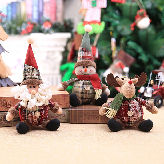 Santa Snowman Doll Chirstmas Decorations Pendant Cute Claus Elk Doll Christmas Ornaments Xmas Navidad Gifts Happy New Year 2025