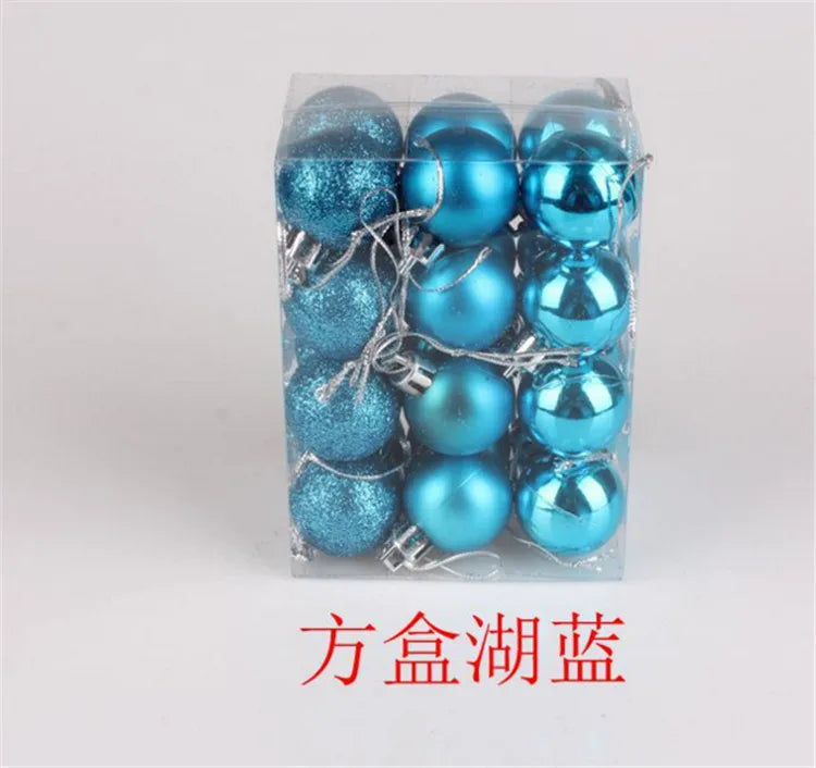 24Pcs Christmas Balls Ornament Plastic Christmas Tree Gold Red Pink Ball Pendant Hanging Decor Christmas Decoration 2024 Navidad