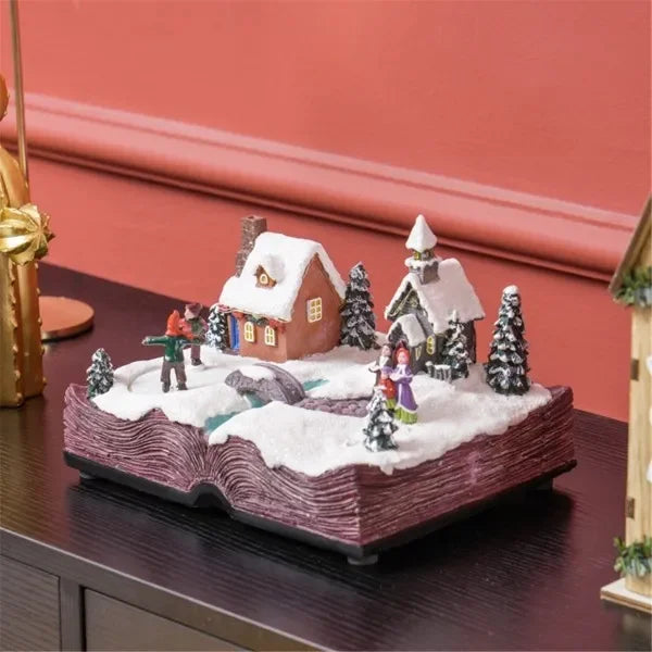 A biblical Christmas town with 10 built-in LED lights to create a romantic atmosphere that can loop eight different songs