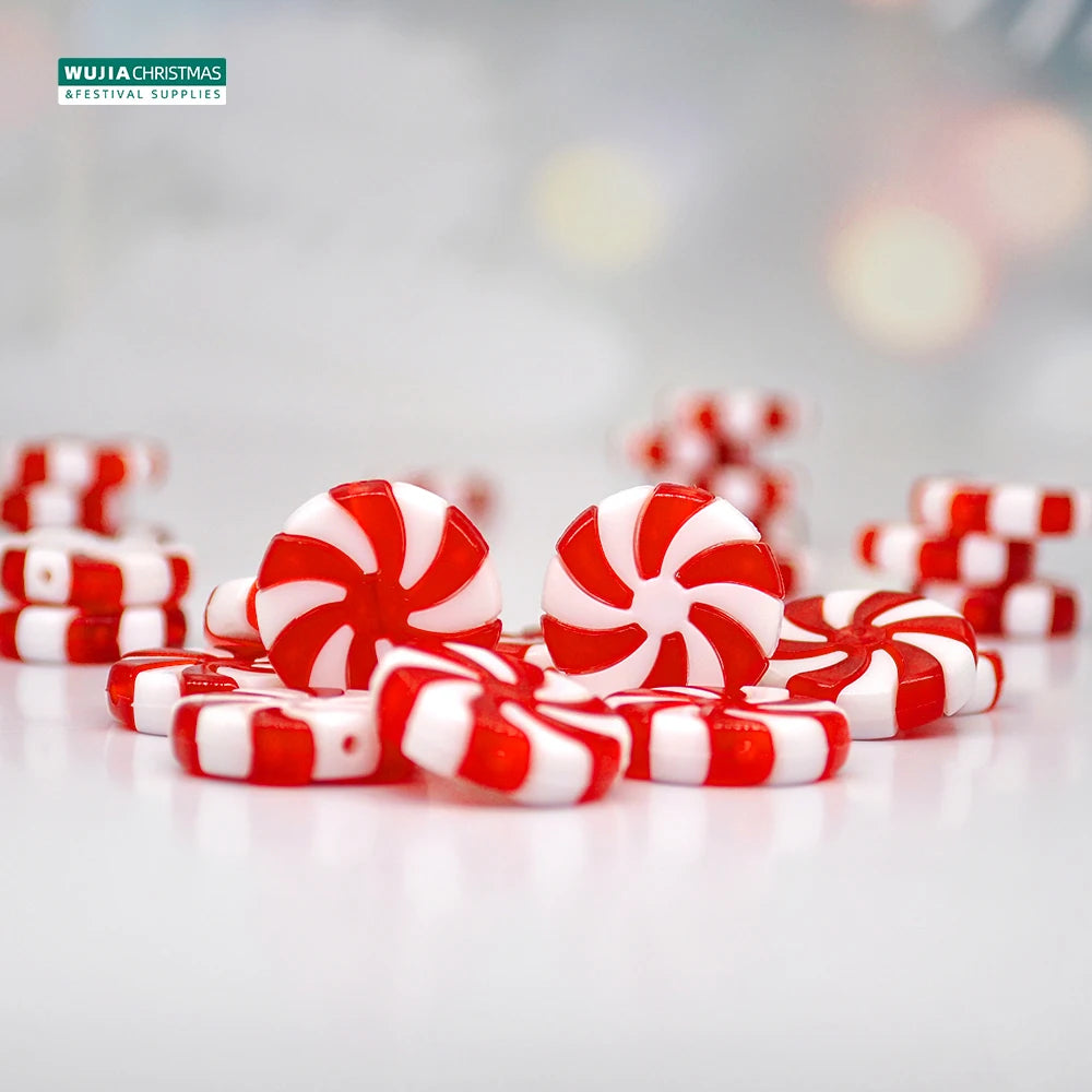24PCS Christmas Lollipop Pendants Candy Cane Xmas Tree Hanging Ornaments for Christmas Decoration Holiday Party New Year Navidad