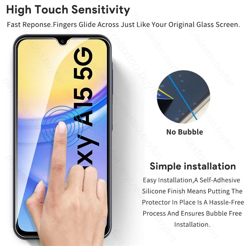 2PCS 9H Premium Tempered Glass For Samsung Galaxy A15 5G Case Protective Glass SamsungA15 Samung A 15 4G 25 35 55 5G 15A 35A 55A