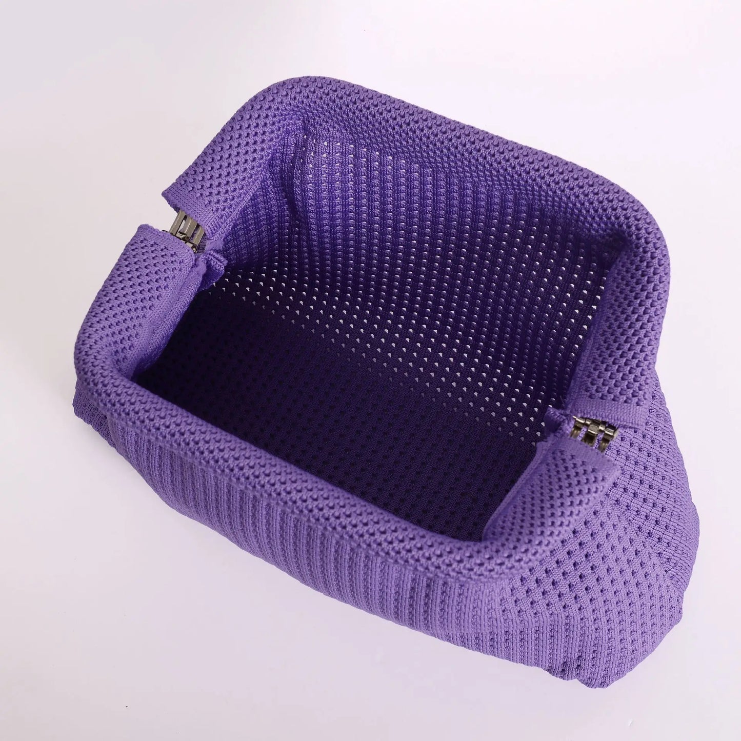 Trendy Knitted Clip Bag Versatile Large Capacity Suitable for Storage Bags New High-end Pattern Clutch Bag Love Knitted Hand