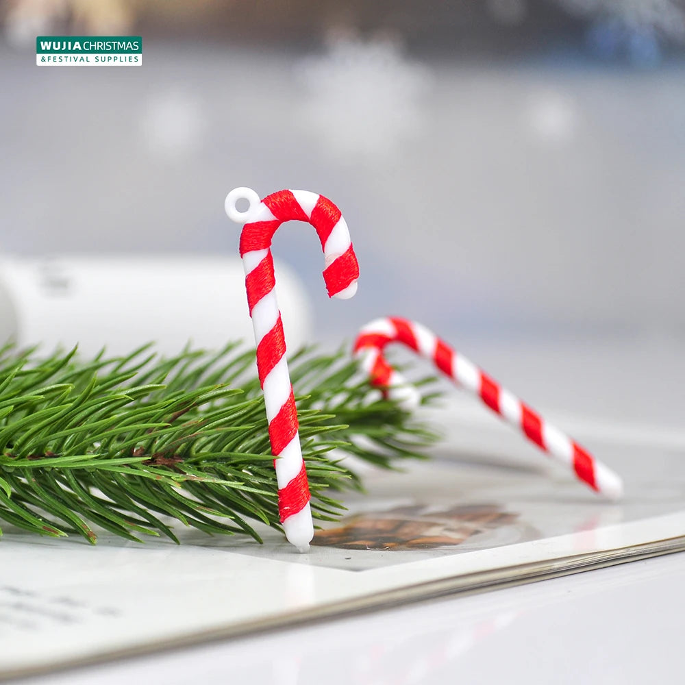 24PCS Christmas Lollipop Pendants Candy Cane Xmas Tree Hanging Ornaments for Christmas Decoration Holiday Party New Year Navidad