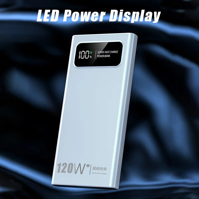 200000mAh Power Bank 120W Super Fast Charging High Capacity Battery Digital Display Power Bank For iphone Huawei Xiaomi Samsung
