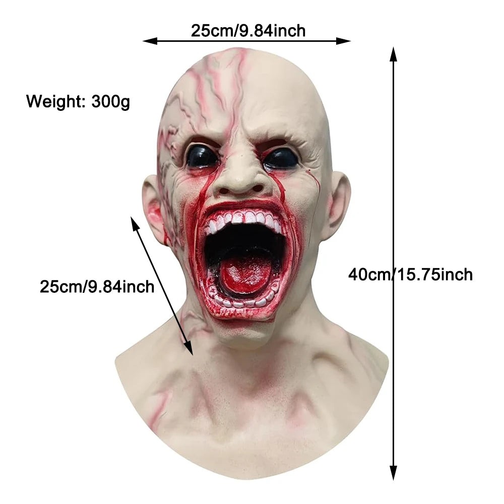 Halloween Bloody Zombie Horror Mask Prank Devil Monster Latex Masks Christmas Party Dress up Helmet Decor Gothic Cosplay Props
