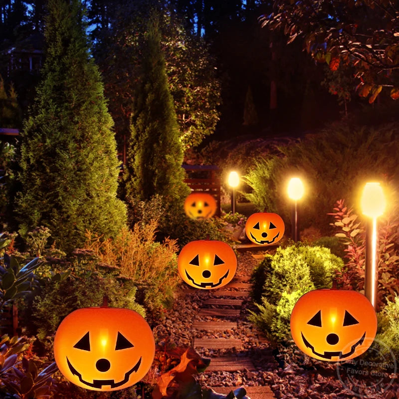 5Pcs Halloween LED Glowing Balloons Horror Ghost Pumpkin Latex Ballon Halloween Party Decorations for Home Indoor Outdoor Kids