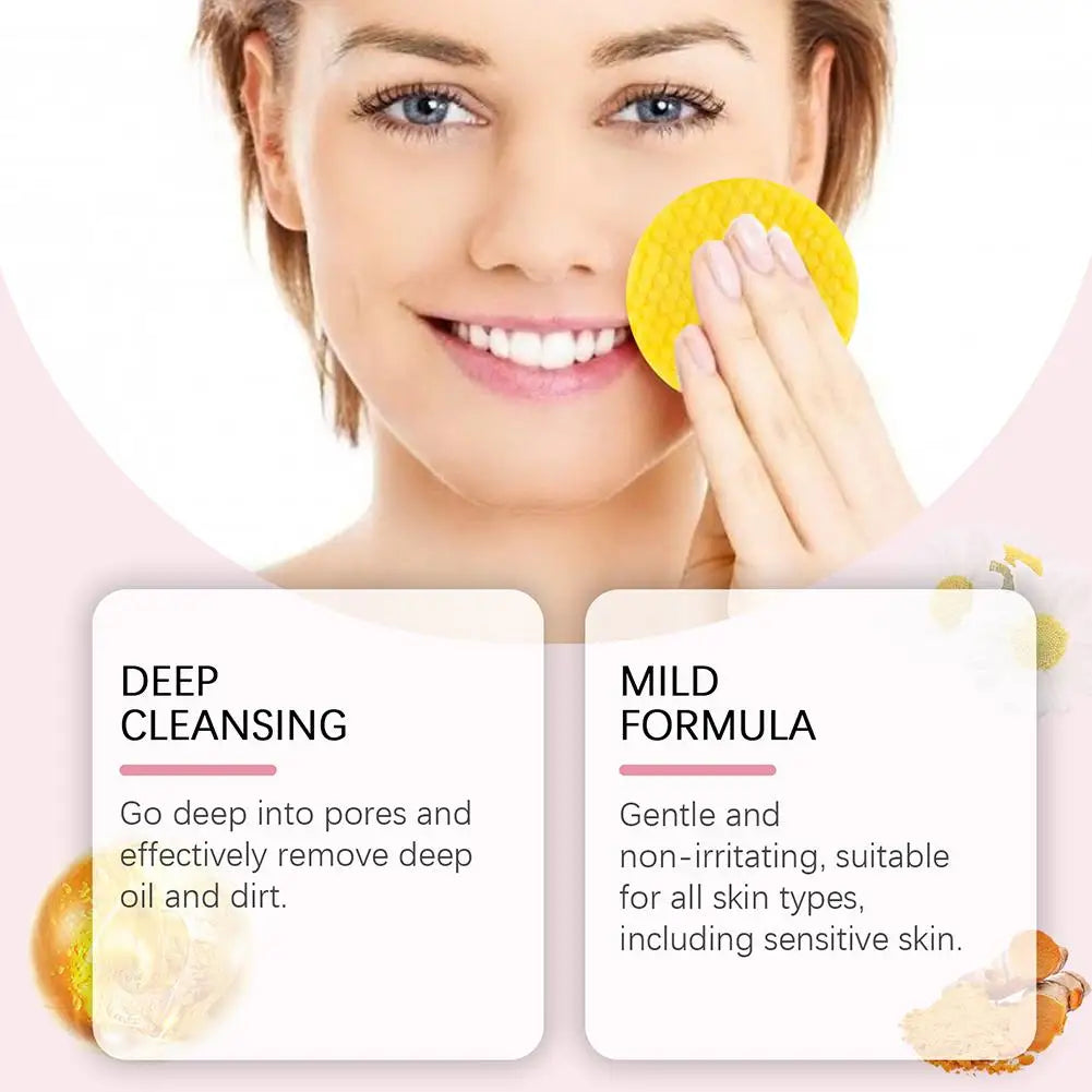 40pcs Turmeric Kojic Acid Cleansing Pads Exfoliating Pads Facial Sponges For Cleansing Exfoliating Daily Cleaning Skin Care Gift