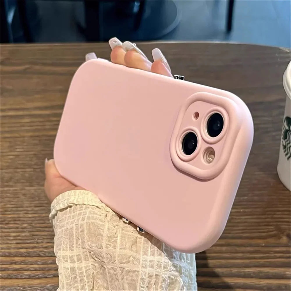 Candy Color Silicone Phone Cover For iPhone 11 15 14 13 12 14 Pro Max X XR Xs Max Camera Lens Shockproof Plain Soft TPU Cases