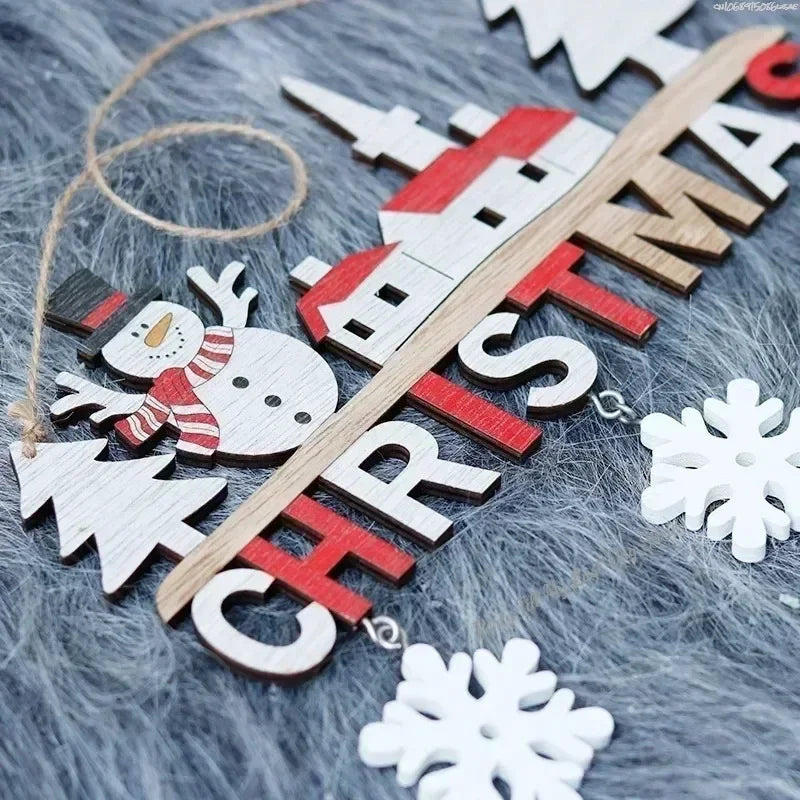 Christmas Decorative Door Hanger Wooden Pendant Christmas Gift Christmas Home Decoration New Year Naviidad Door Pendants