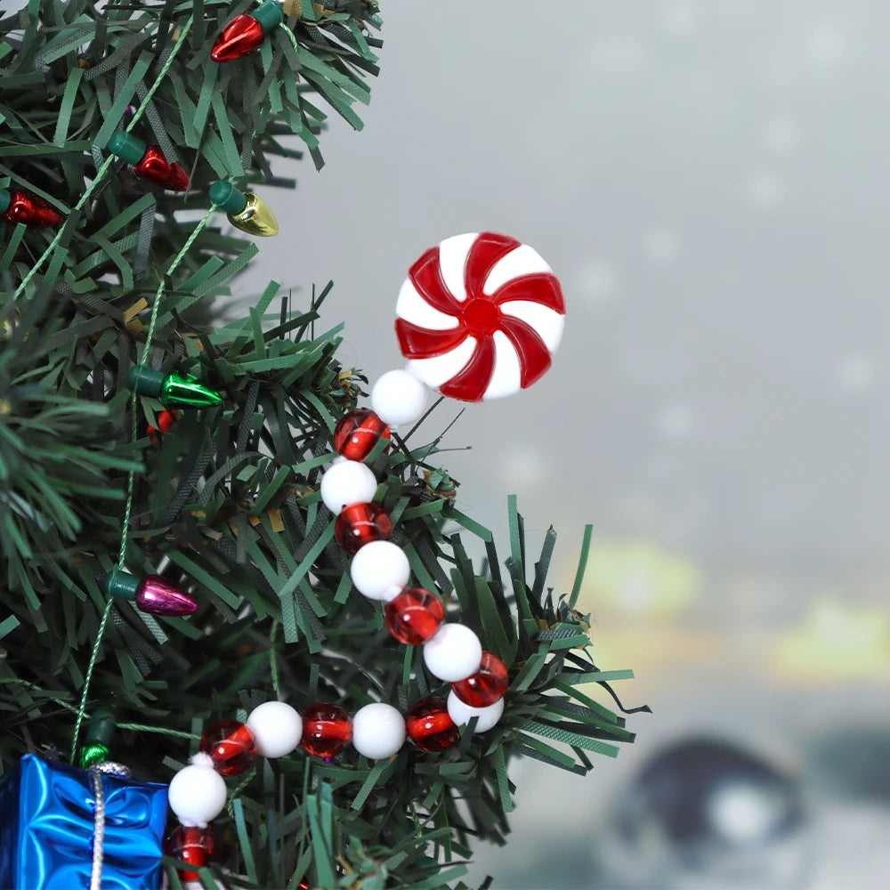 4pcs Candy Cane Christmas Decoration Bells Lollipop Pendants Tree Xmas Ornaments Home Decor Noel Gifts Navidad Party Supplies