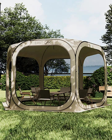 Screen House Tent Pop-Up, Portable Screen Room Canopy Instant Screen Tent 10 x 10 FT with Carry Bag for Patio, Backyard, Deck