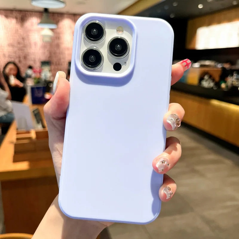 Fashion Candy Colors Soft Phone Case for IPhone 11 12 14 13 15 Pro Max 14Plus Camera Bumper Shock Protection Matte Cover Coque