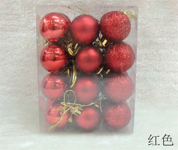 24Pcs Christmas Balls Ornament Plastic Christmas Tree Gold Red Pink Ball Pendant Hanging Decor Christmas Decoration 2024 Navidad