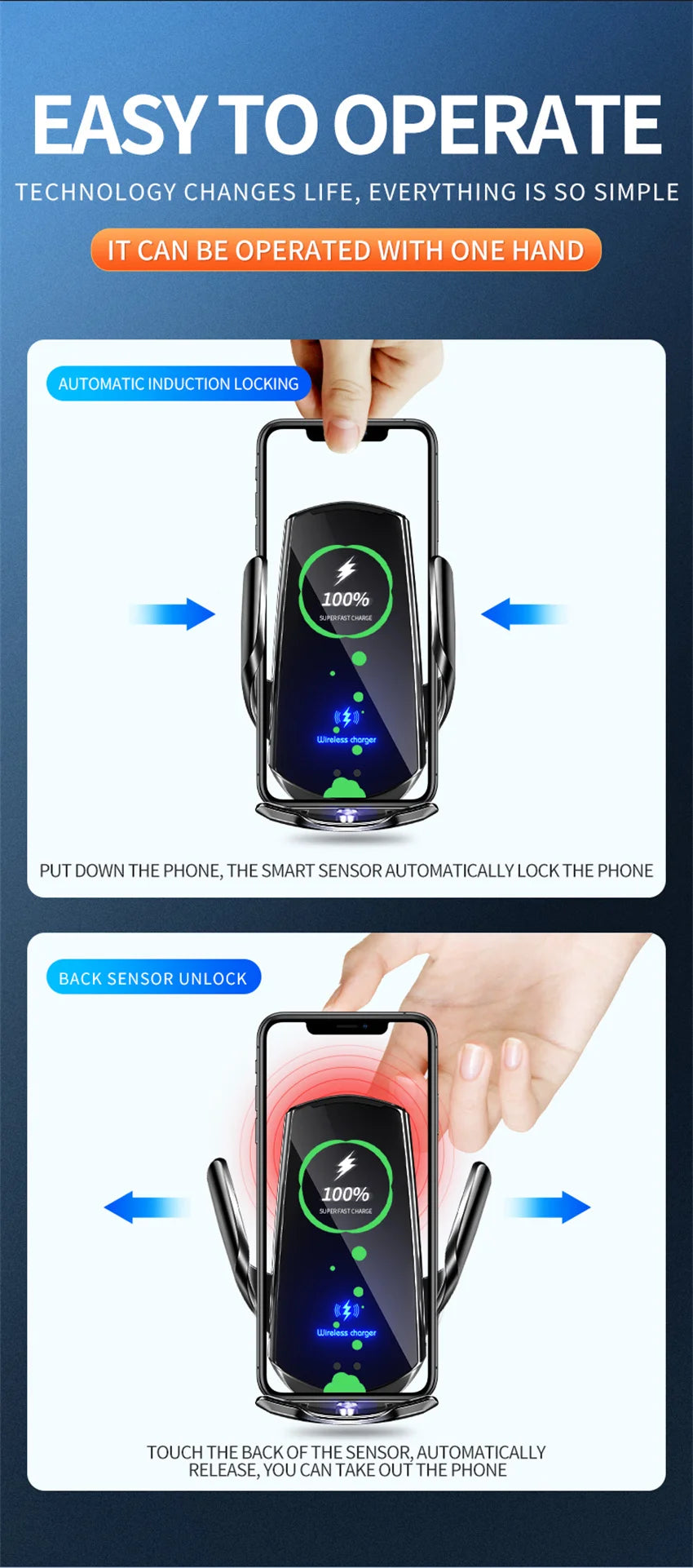 30W Car Wireless Charger Magnetic Automatic Car Mount Phone Holder Mobile Phone Accessrios Infrared Induction Fast Charging