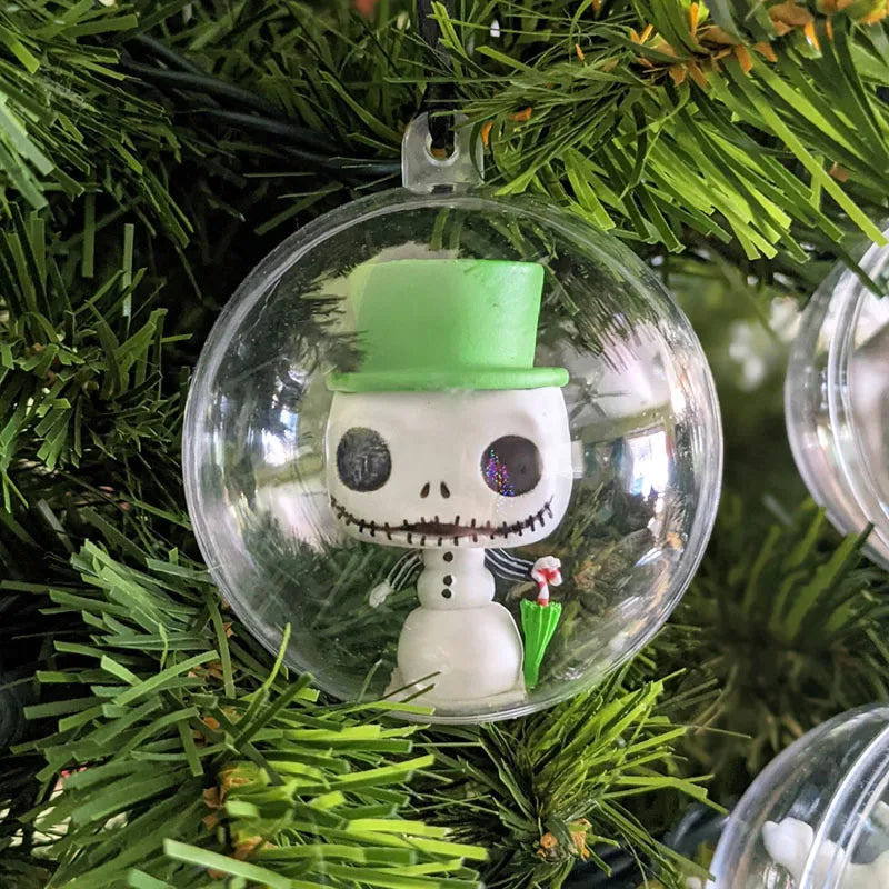 4-10CM Christmas Transparent Ball Plastic Fillable Bauble Xmas Tree Hanging Ornaments Decoration for Home Wedding Party Gift Box