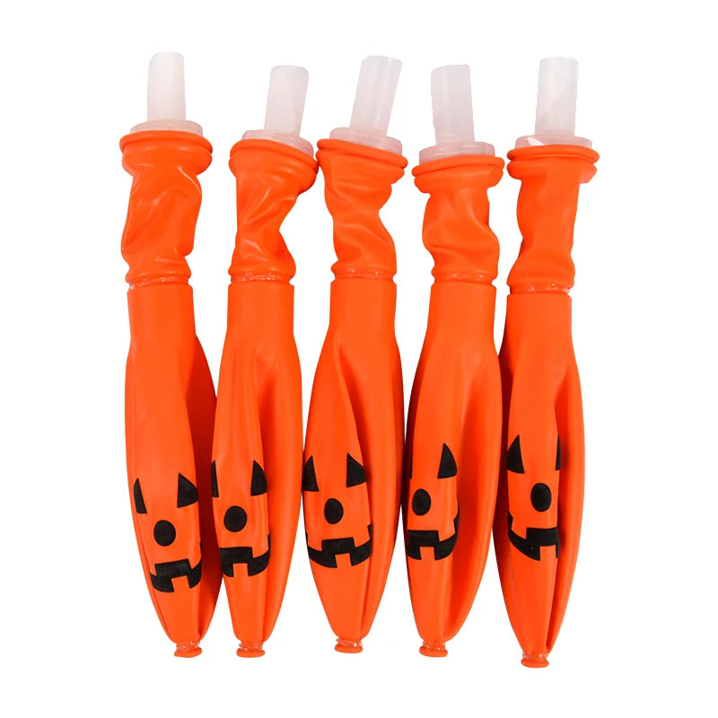 5Pcs Halloween LED Glowing Balloons Horror Ghost Pumpkin Latex Ballon Halloween Party Decorations for Home Indoor Outdoor Kids