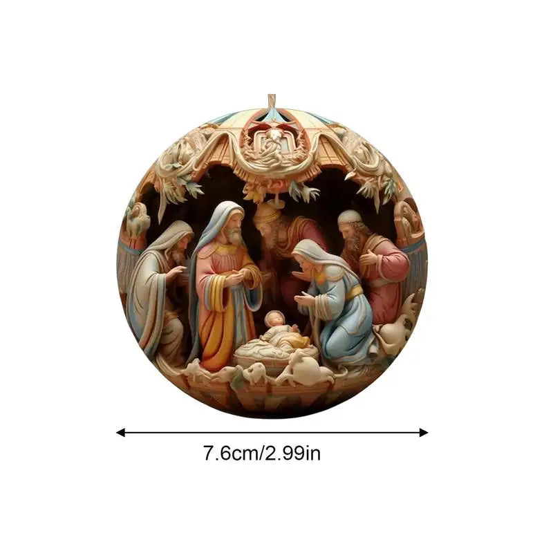 Nativity Keepsake Religious Ornament Creative Jesus Family Scene Christmas Ornament For Tree Decor Christian Hanging Pendent