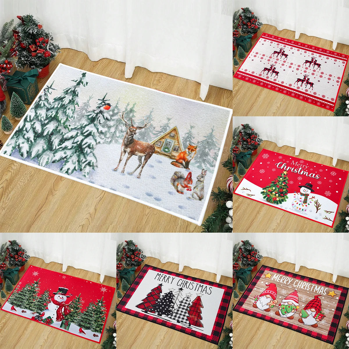 Christmas Door Mat Santa Claus Carpet Marry Christmas Decorations For Home 2024 Xmas Ornament Gifts Navidad Natal New Year 2025