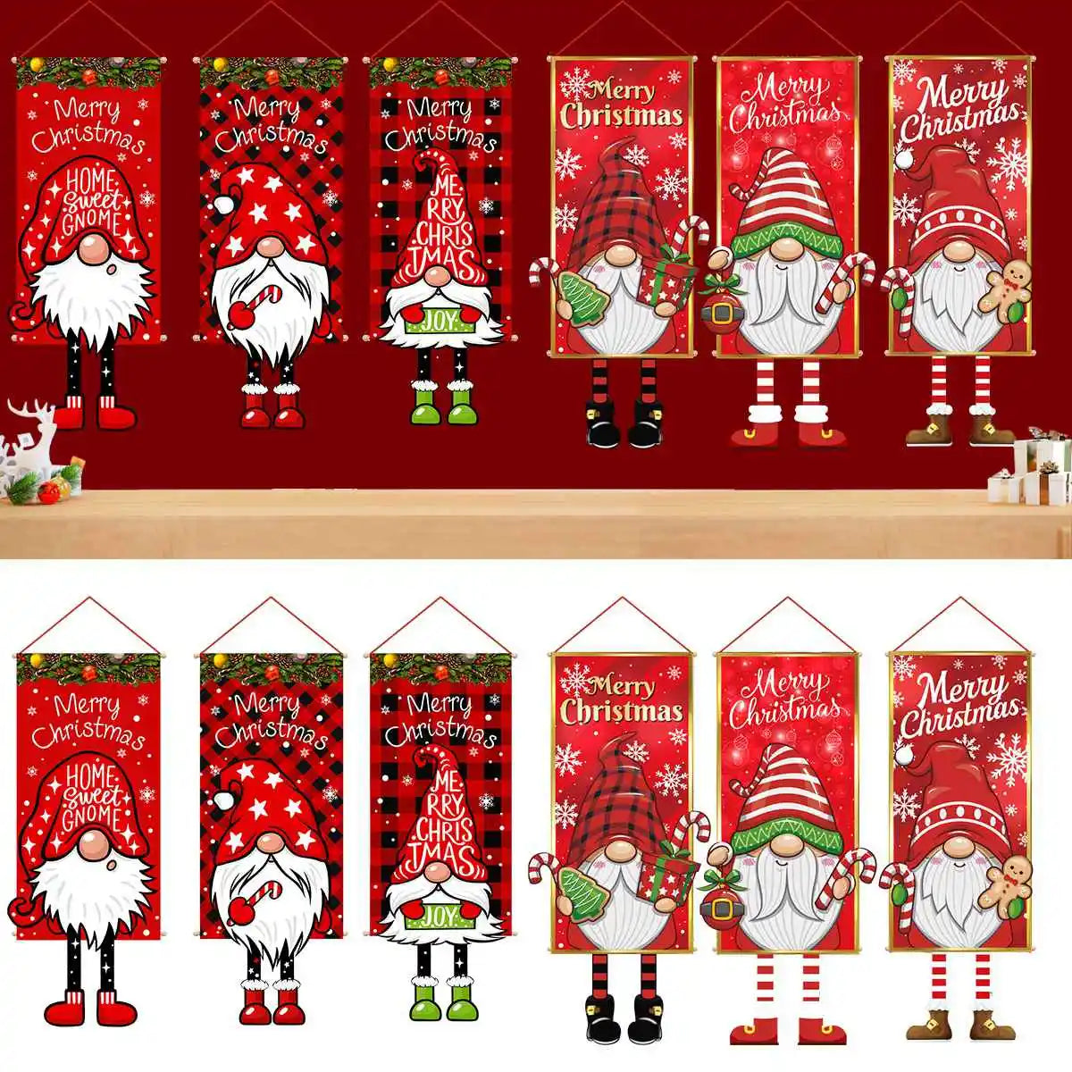 Christmas Hanging Flag Porch Door Banner Christmas Decorations For Home 2024 Ornaments Xmas Gifts Navidad  New Year Decor 2025