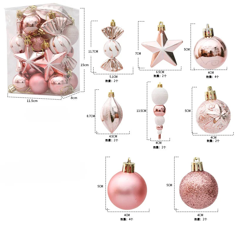 20/29/40pcs Christmas Ball Blue Red Christmas Tree Hanging Pendants Home Gifts New Year Special-shaped Christmas Spheres 2023
