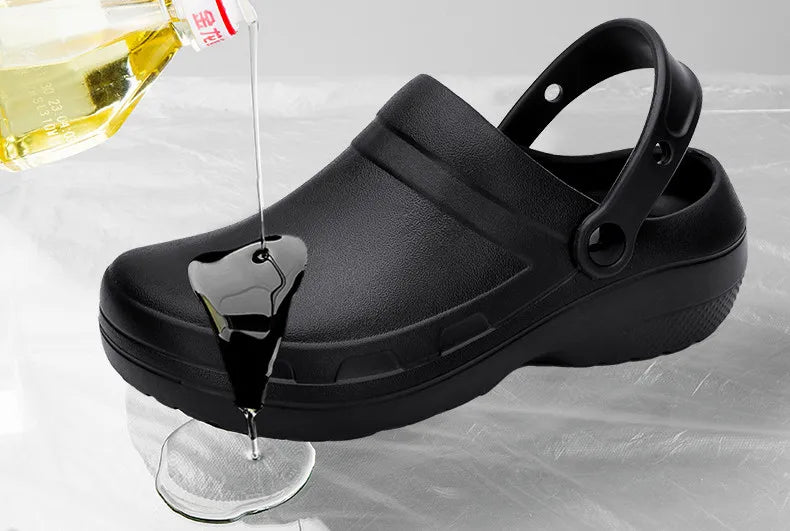 Summer Men Sandals Casual Slippers Waterproof Oilproof nurse Chef shoes Breathable Lightweight Garden Sandals Beach Aqua Shoes