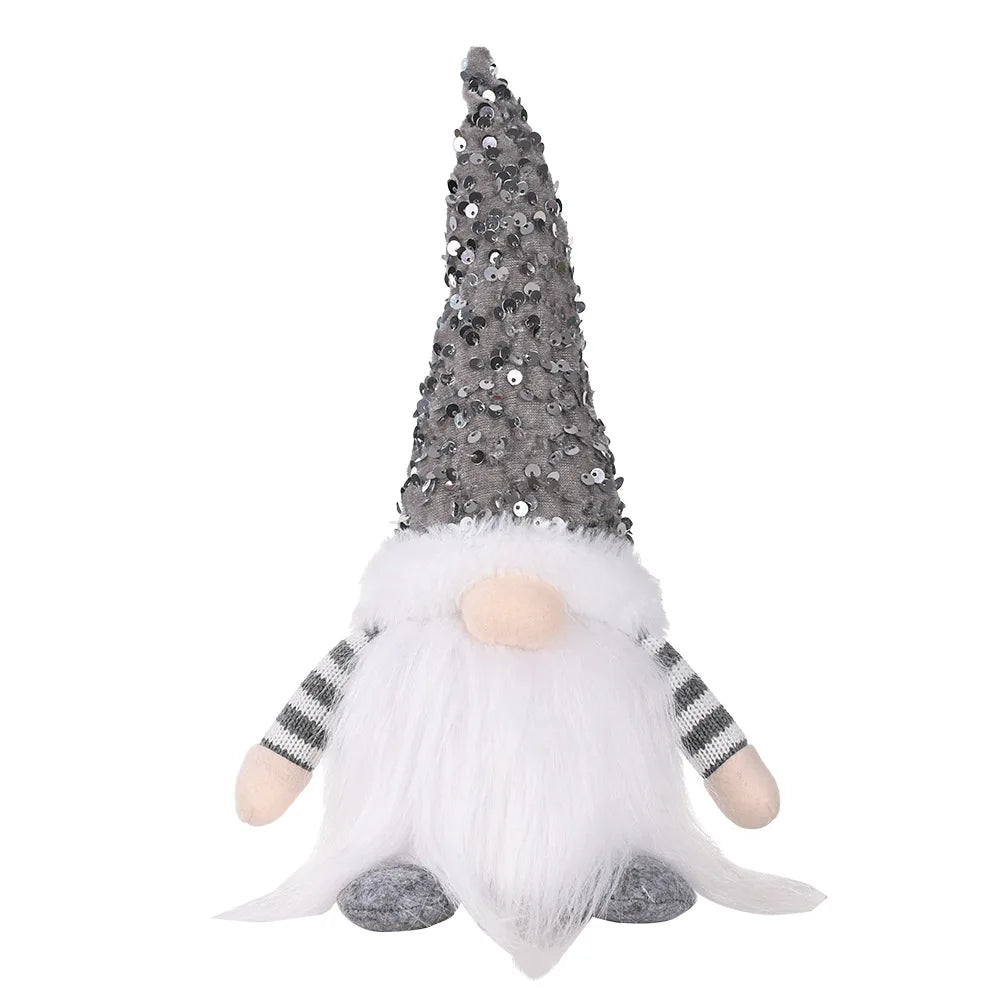2024 Christmas Doll Sled Elf Ski Gnome with Led Light Christmas Decorations for Home Xmas New Year Children's Gifts 28cm