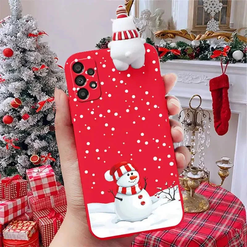 Christmas 3D Santa Claus Bear Reindeer Case For iPhone 12 13 11 14 15 Pro Max 12 13 Mini 7 8 Plus XS Max X XR SE Tpu Case Cover
