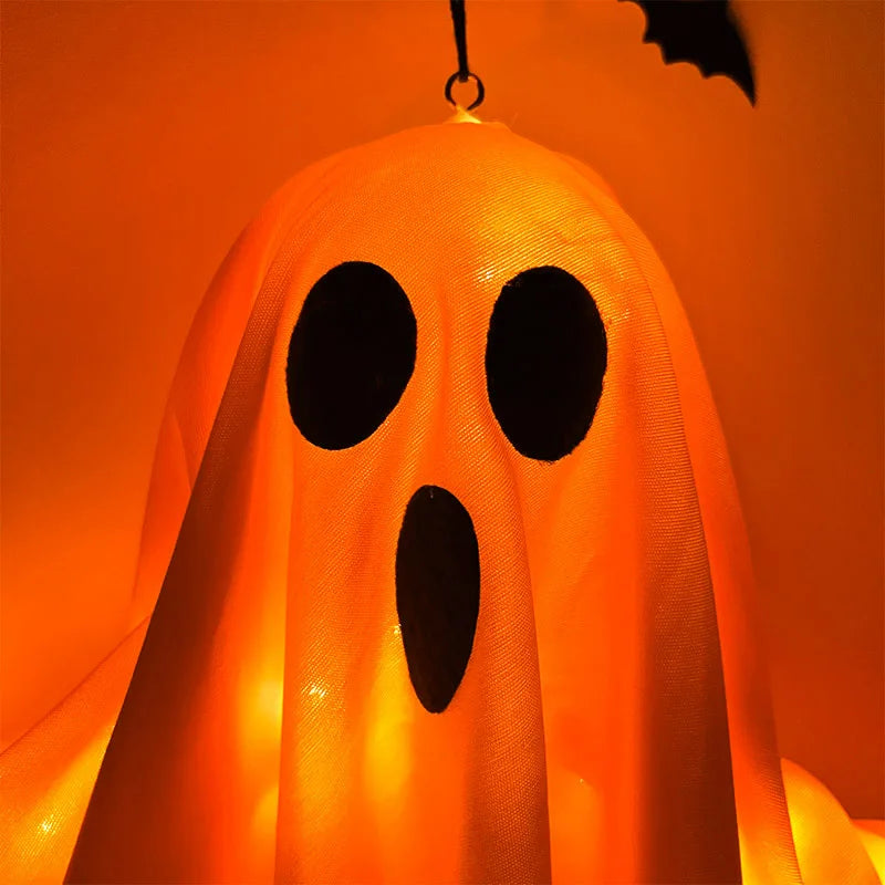 Halloween LED Glow Ghost Lights for Home Indoor Outdoor Hanging Decoration Haunted House Horror Props Bar Supplies 2024 New
